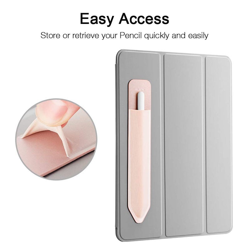 ESR حامل قلم ESR متوافق مع قلم (الجيل الثاني/الأول) و قلم (USB-C)، جيب مرن، حماية وآمان لأقلام اللمس، كيس بغطاء لاصق ملحق للحافظة لأقلام اللمس، ذهبي وردي - Image 4